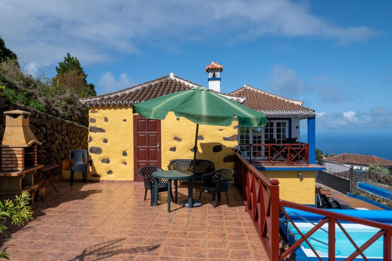 CASA ALBA, casa rústica en la colina con piscina-spa climatizada y vistas al mar Puntallana Exterior foto