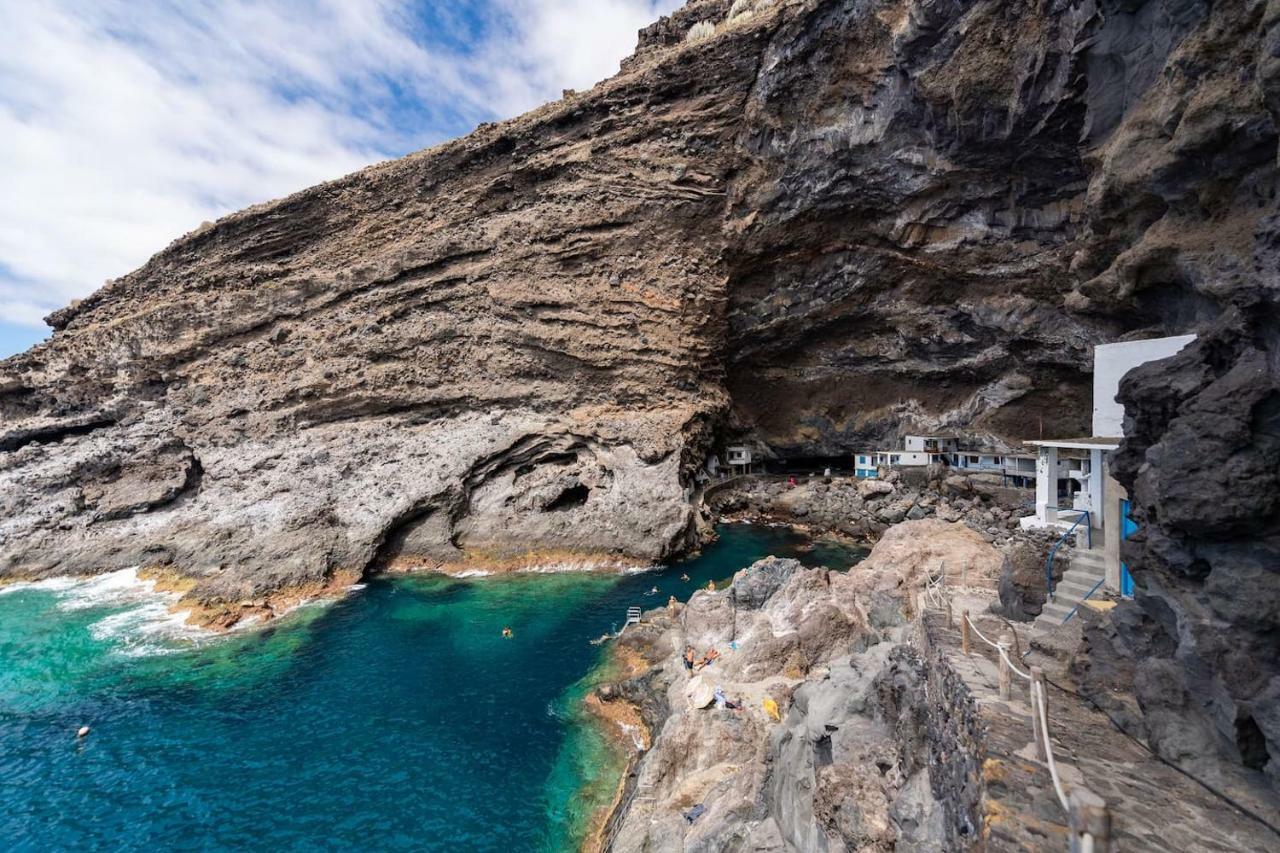 CASA ALBA, casa rústica en la colina con piscina-spa climatizada y vistas al mar Puntallana Exterior foto